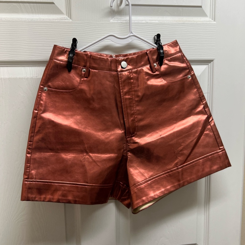Metallic Copper Women Shorts